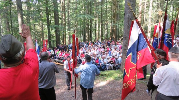 Praporščaki se razvrščajo prijatelji pozdravljajo (1)