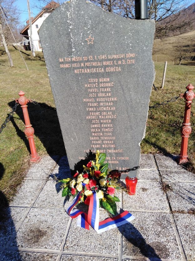 2 Spomenik padlim borcem Notranjskega odreda, 13.1.1945