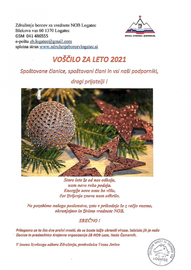 Voščilo za leto 2021