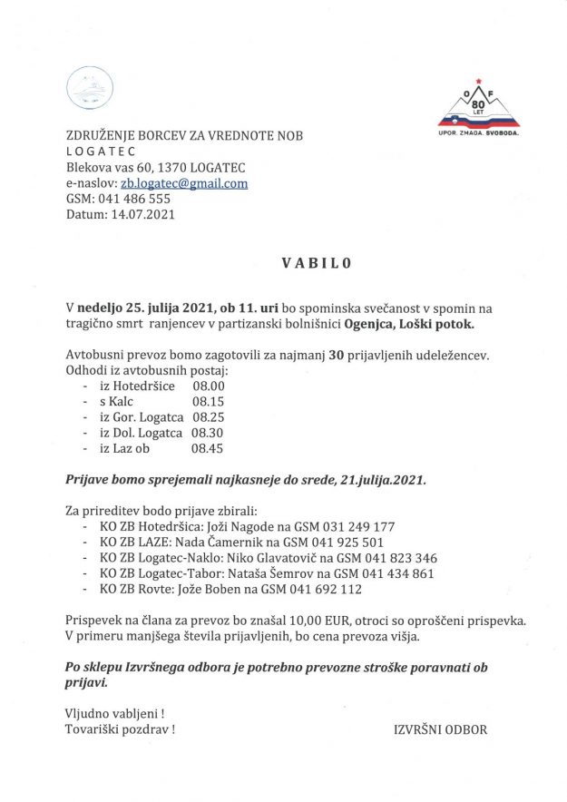 Vabilo Ogenjca julij 2021