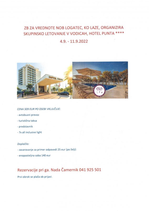 LETOVANJE V VODICAH, HOTEL PUNTA ****