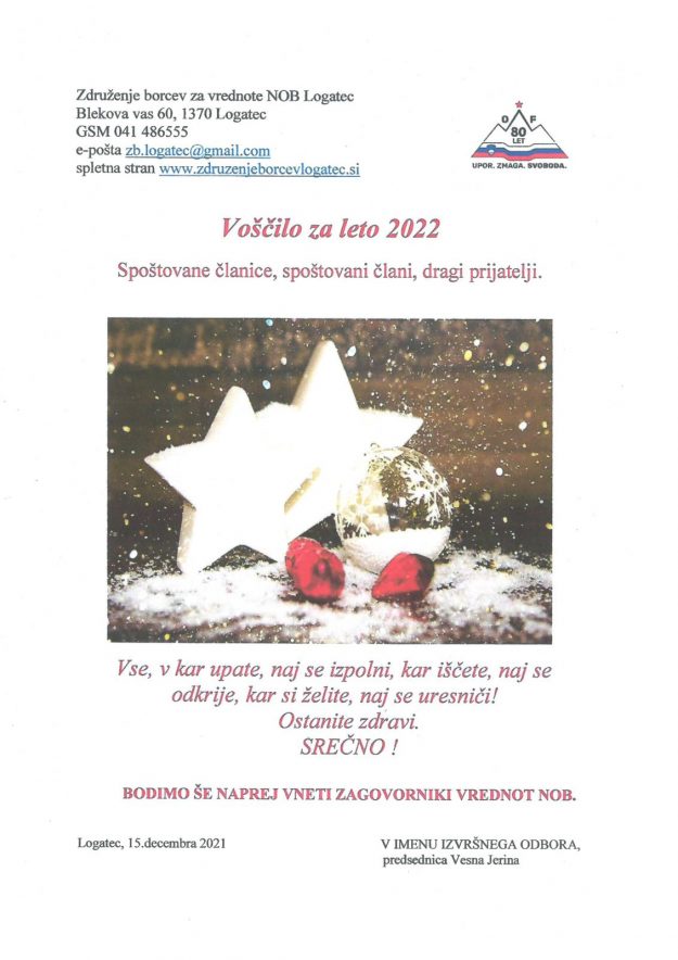 Voščilo za leto 2022
