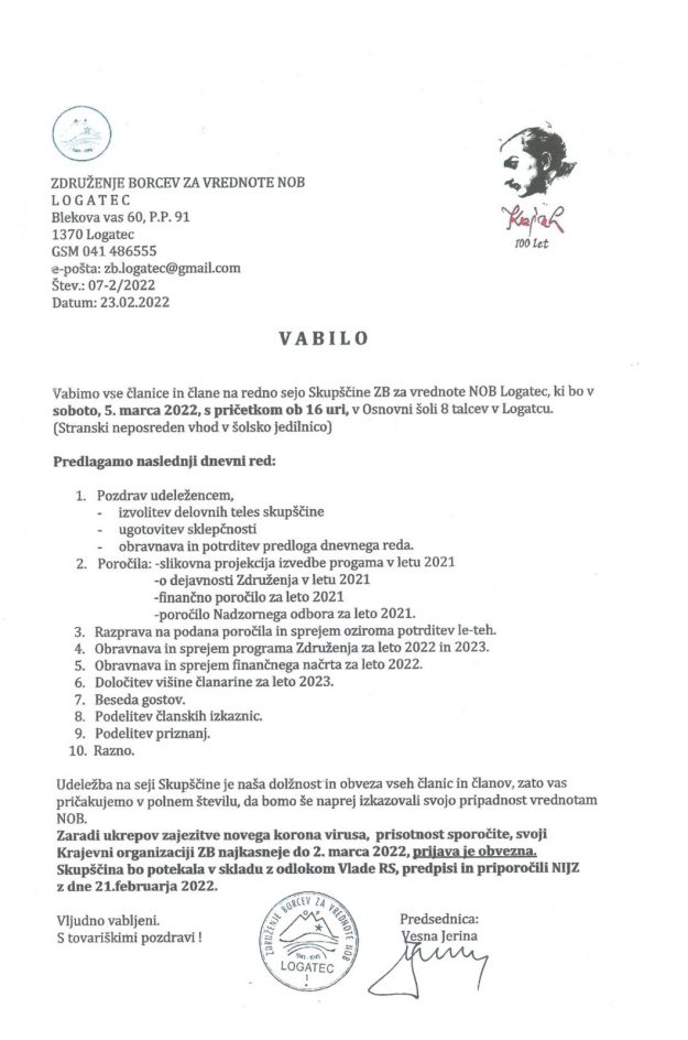 Vabilo skupščina 2022