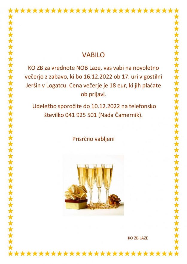 VABILO NOVO LETO 2022