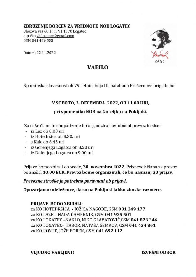 Vabilo Goreljek 2022