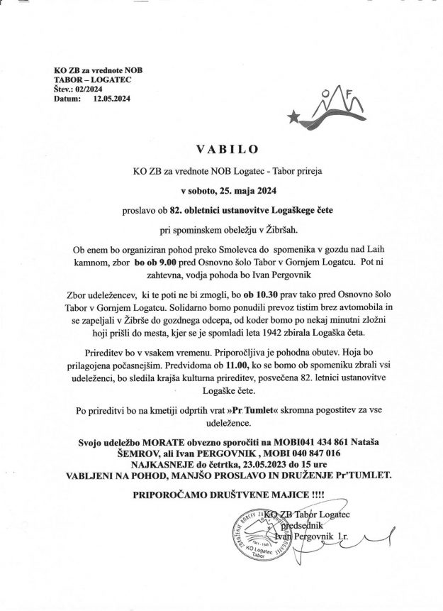 vabilo Žibrše